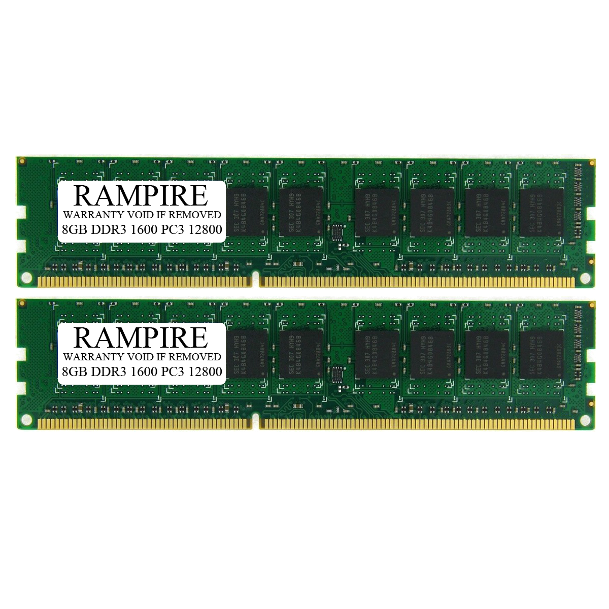 RAMPIRE 16GB (2 x 8GB) DDR3 1600 (PC3 12800) 240-Pin SDRAM 2Rx8 Standard Profile 1.5V ECC Unregistered Server Memory