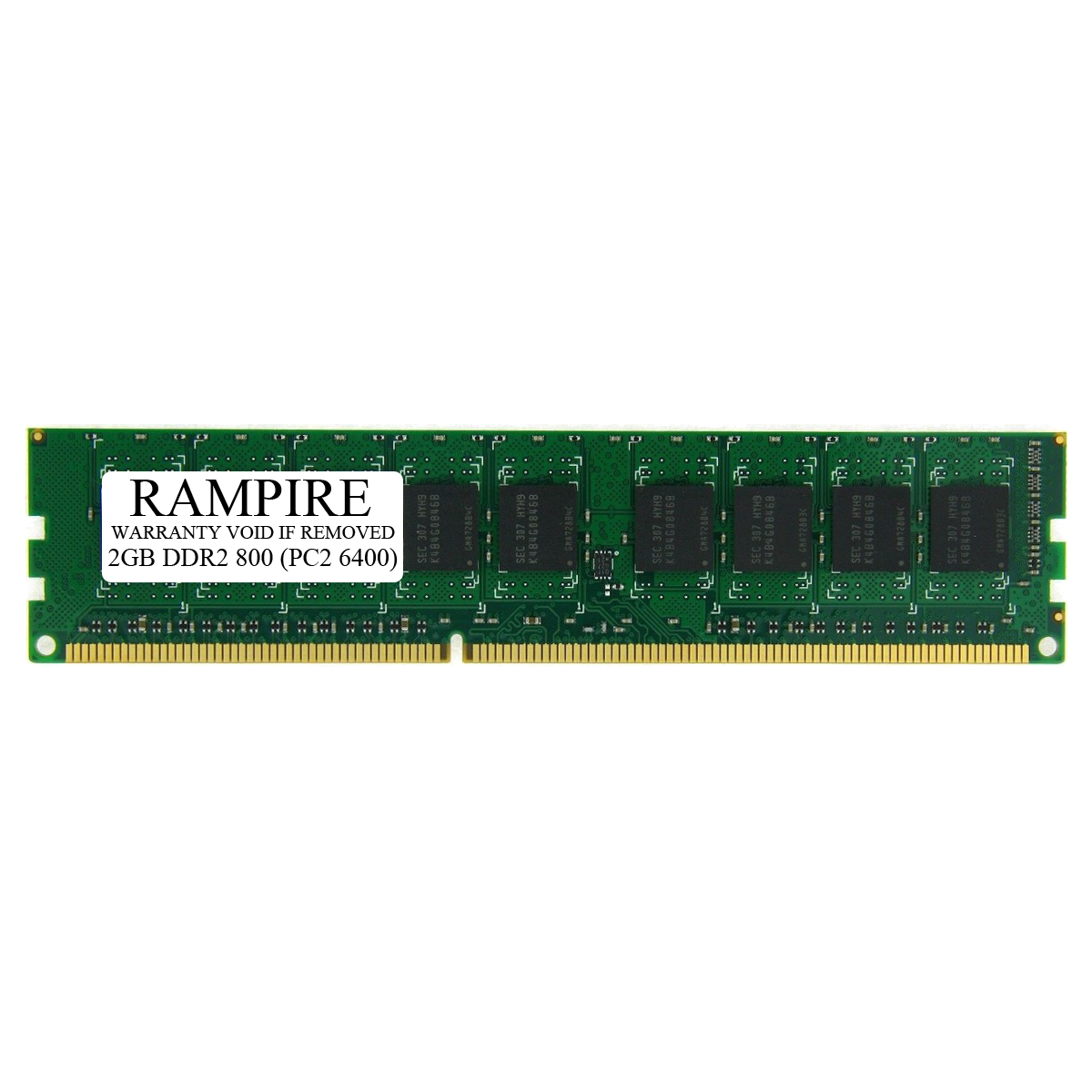 RAMPIRE 2GB DDR2 800 (PC2 6400) 240-Pin SDRAM 2Rx8 Standard Profile 1.8V ECC Unregistered Server Memory