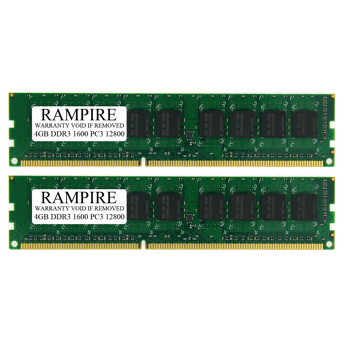 RAMPIRE 8GB (2 x 4GB) DDR3 1600 (PC3 12800) 240-Pin SDRAM 2Rx8 Standard Profile 1.5V ECC Unregistered Server Memory