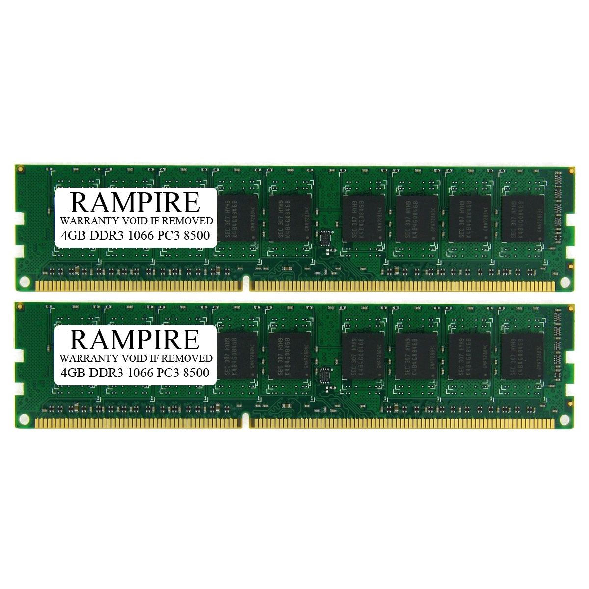 RAMPIRE 8GB (2 x 4GB) DDR3 1066 (PC3 8500) 240-Pin SDRAM 2Rx8 Standard Profile 1.5V ECC Unregistered Server Memory