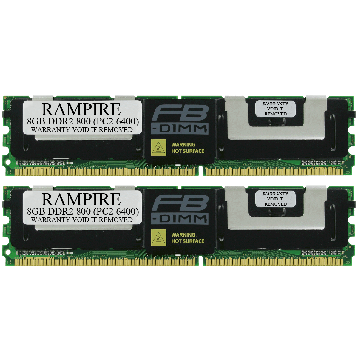 RAMPIRE 16GB (2 x 8GB) DDR2 800 (PC2 6400) 240-Pin SDRAM 2Rx4 Standard Profile 1.8V ECC Fully Buffered Server Memory