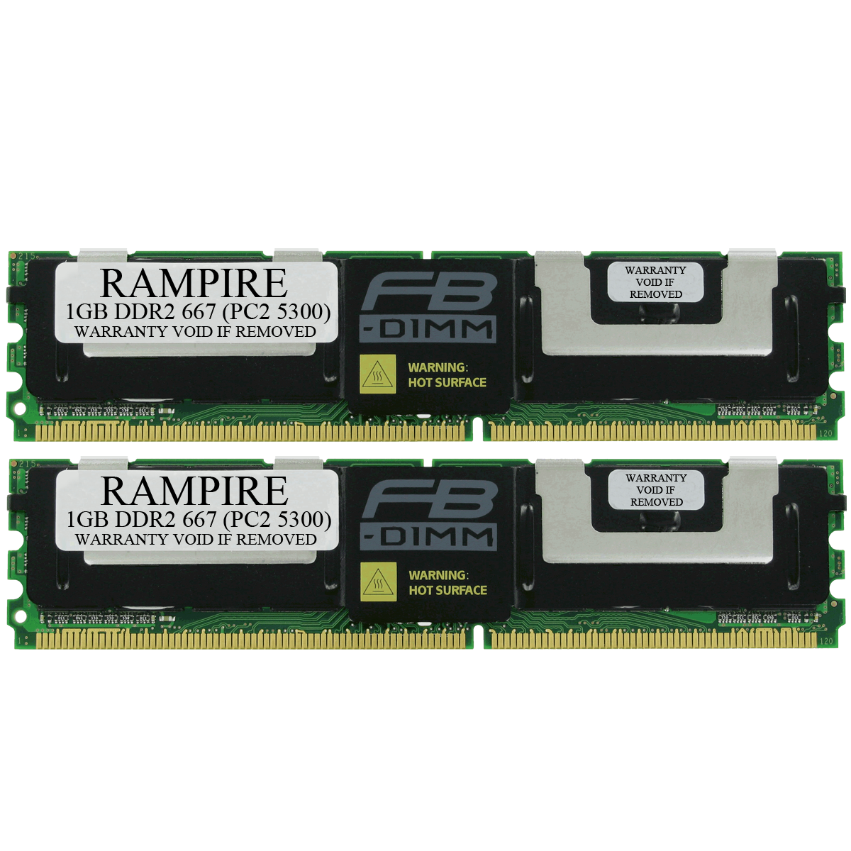 RAMPIRE 2GB (2 x 1GB) DDR2 667 (PC2 5300) 240-Pin SDRAM 1Rx8 Standard Profile 1.8V ECC Fully Buffered Server Memory