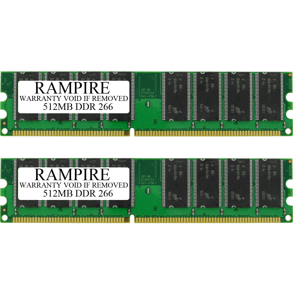 RAMPIRE 1GB (2 x 512MB) DDR 266 (PC 2100) 184-Pin DDR SDRAM 2.5V 2Rx8 Non-ECC UDIMM Memory for Desktop PC