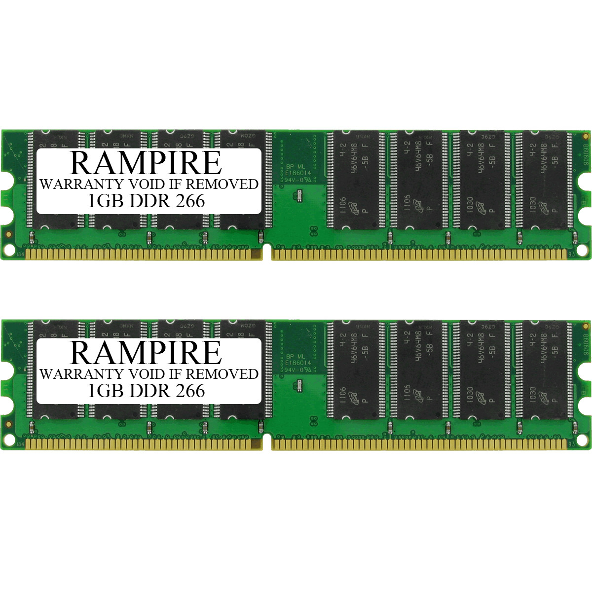 RAMPIRE 2GB (2 x 1GB) DDR 266 (PC 2100) 184-Pin DDR SDRAM 2.5V 2Rx8 Non-ECC UDIMM Memory for Desktop PC