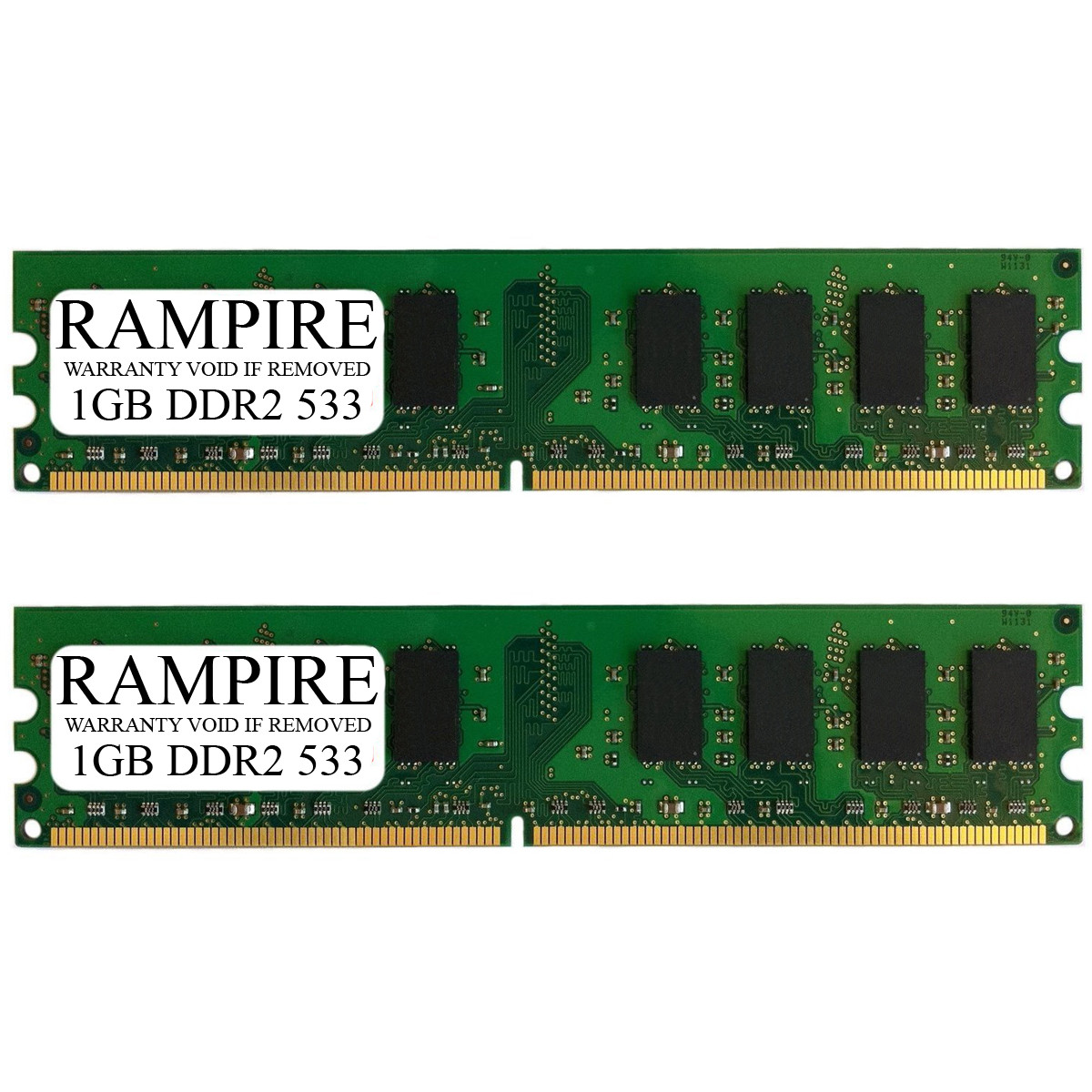 RAMPIRE 2GB (2 x 1GB) DDR2 533 (PC2 4200) 240-Pin DDR2 SDRAM 1.8V 2Rx8 Non-ECC UDIMM Memory for Desktop PC