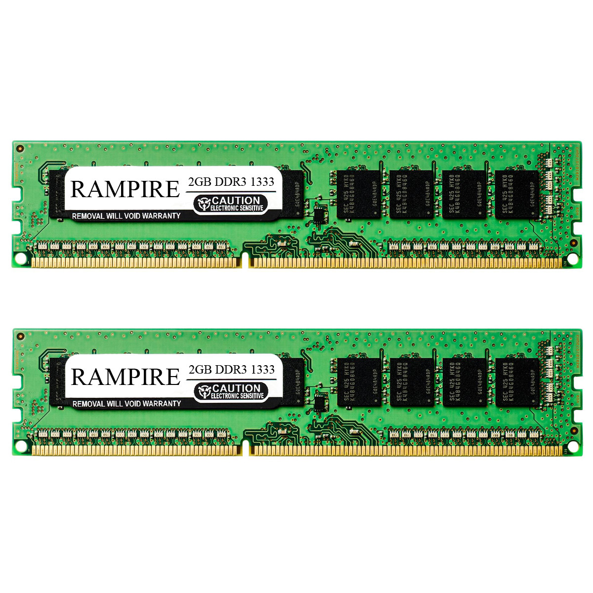RAMPIRE 4GB (2 x 2GB) DDR3 1333 (PC3 10600) 240-Pin DDR3 SDRAM 1.5V 2Rx8 Non-ECC UDIMM Memory for Desktop PC