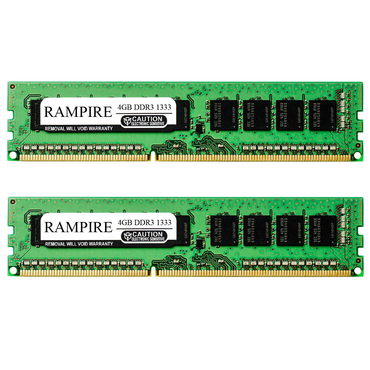 RAMPIRE 8GB (2 x 4GB) DDR3 1333 (PC3 10600) 240-Pin DDR3 SDRAM 1.5V 2Rx8 Non-ECC UDIMM Memory for Desktop PC