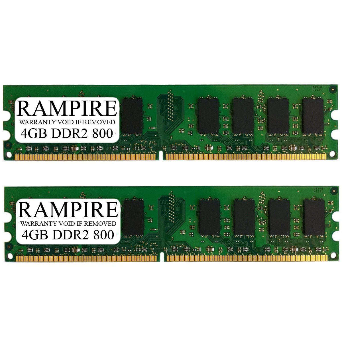 RAMPIRE 8GB (2 x 4GB) DDR2 800 (PC2 6400) 240-Pin DDR2 SDRAM 1.8V 2Rx8 Non-ECC UDIMM Memory for Desktop PC