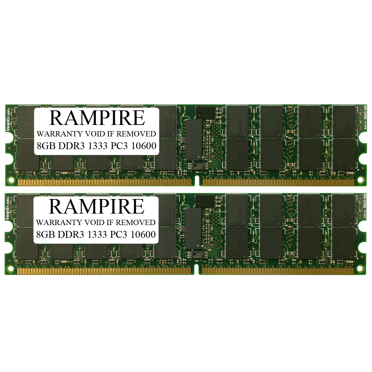 RAMPIRE 16GB (2 x 8GB) DDR3 1333 (PC3 10600) 240-Pin SDRAM 2Rx8 Standard Profile 1.35V ECC Registered Server Memory
