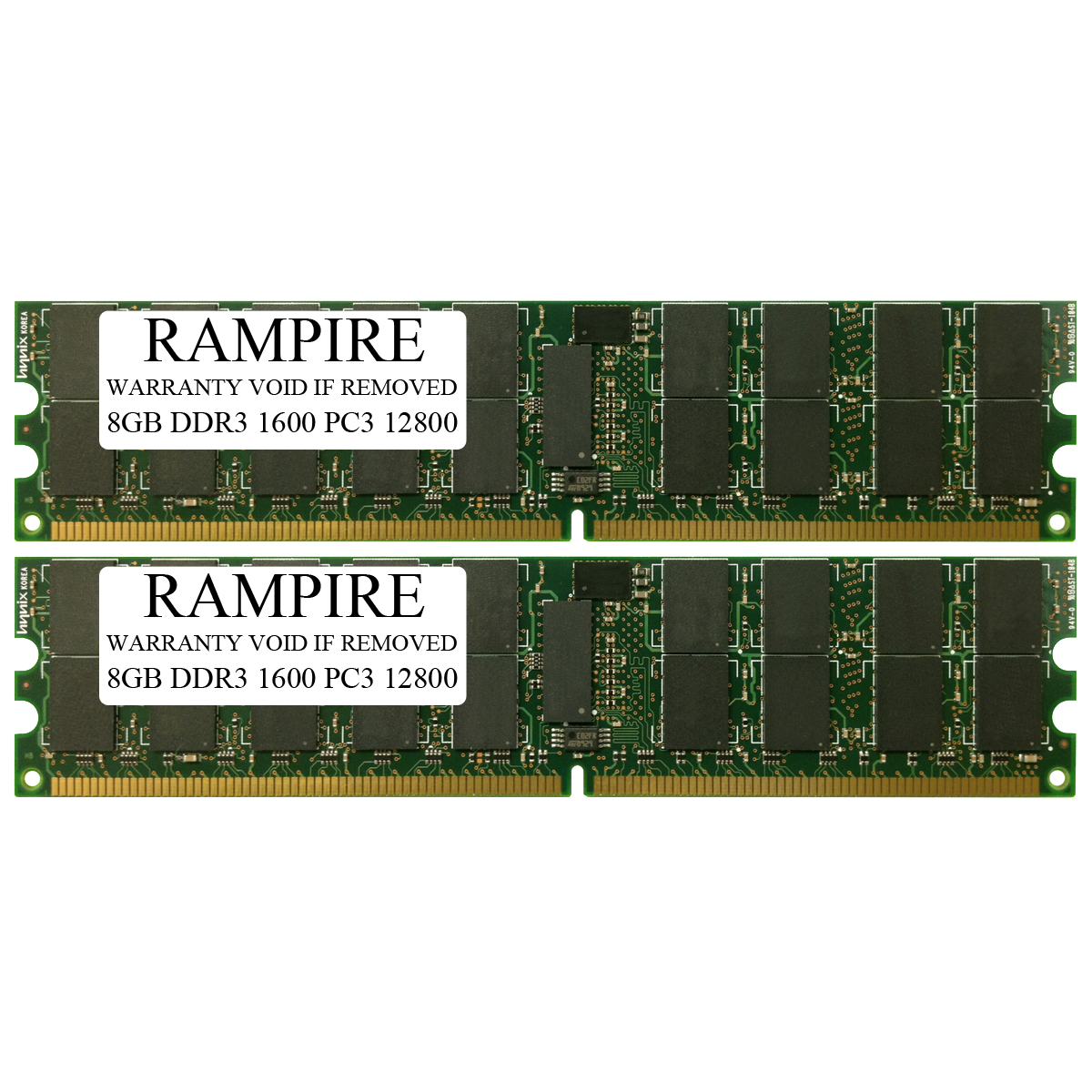 RAMPIRE 16GB (2 x 8GB) DDR3 1600 (PC3 12800) 240-Pin SDRAM 2Rx4 Standard Profile 1.35V ECC Registered Server Memory