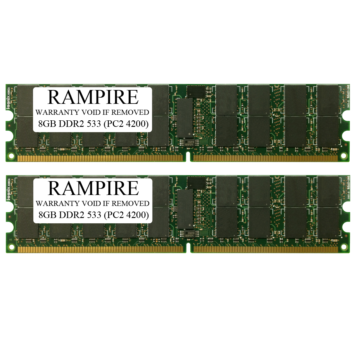 RAMPIRE 16GB (2 x 8GB) DDR2 533 (PC2 4200) 240-Pin SDRAM 4Rx4 Standard Profile 1.8V ECC Registered Server Memory
