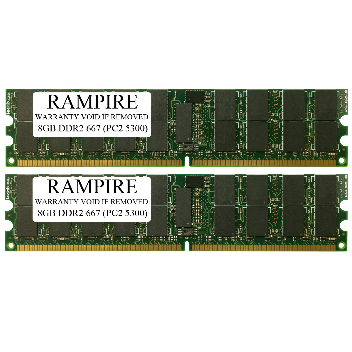 RAMPIRE 16GB (2 x 8GB) DDR2 667 (PC2 5300) 240-Pin SDRAM 2Rx4 Standard Profile 1.8V ECC Registered Server Memory