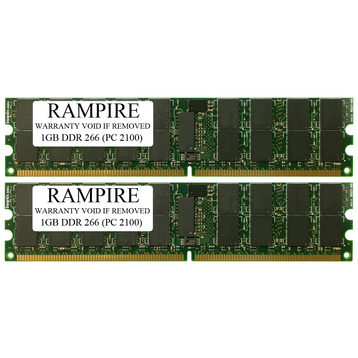 RAMPIRE 2GB (2 x 1GB) DDR 266 (PC 2100) 184-Pin SDRAM 2Rx4 Standard Profile 2.5V ECC Registered Server Memory