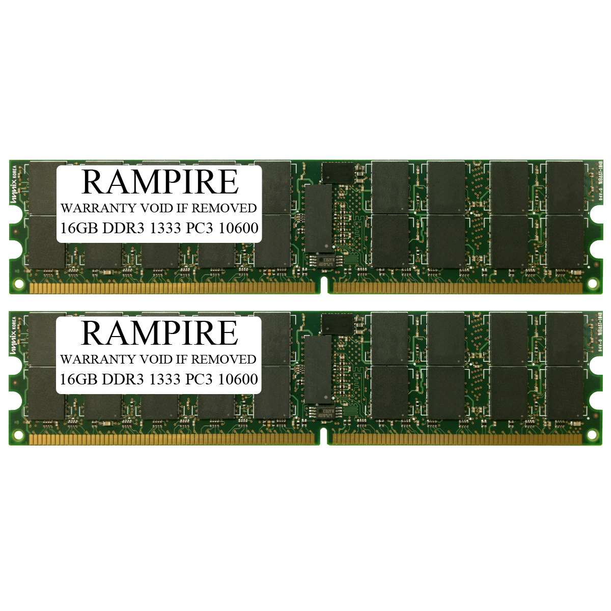 RAMPIRE 32GB (2 x 16GB) DDR3 1333 (PC3 10600) 240-Pin SDRAM 2Rx4 Standard Profile 1.35V ECC Registered Server Memory