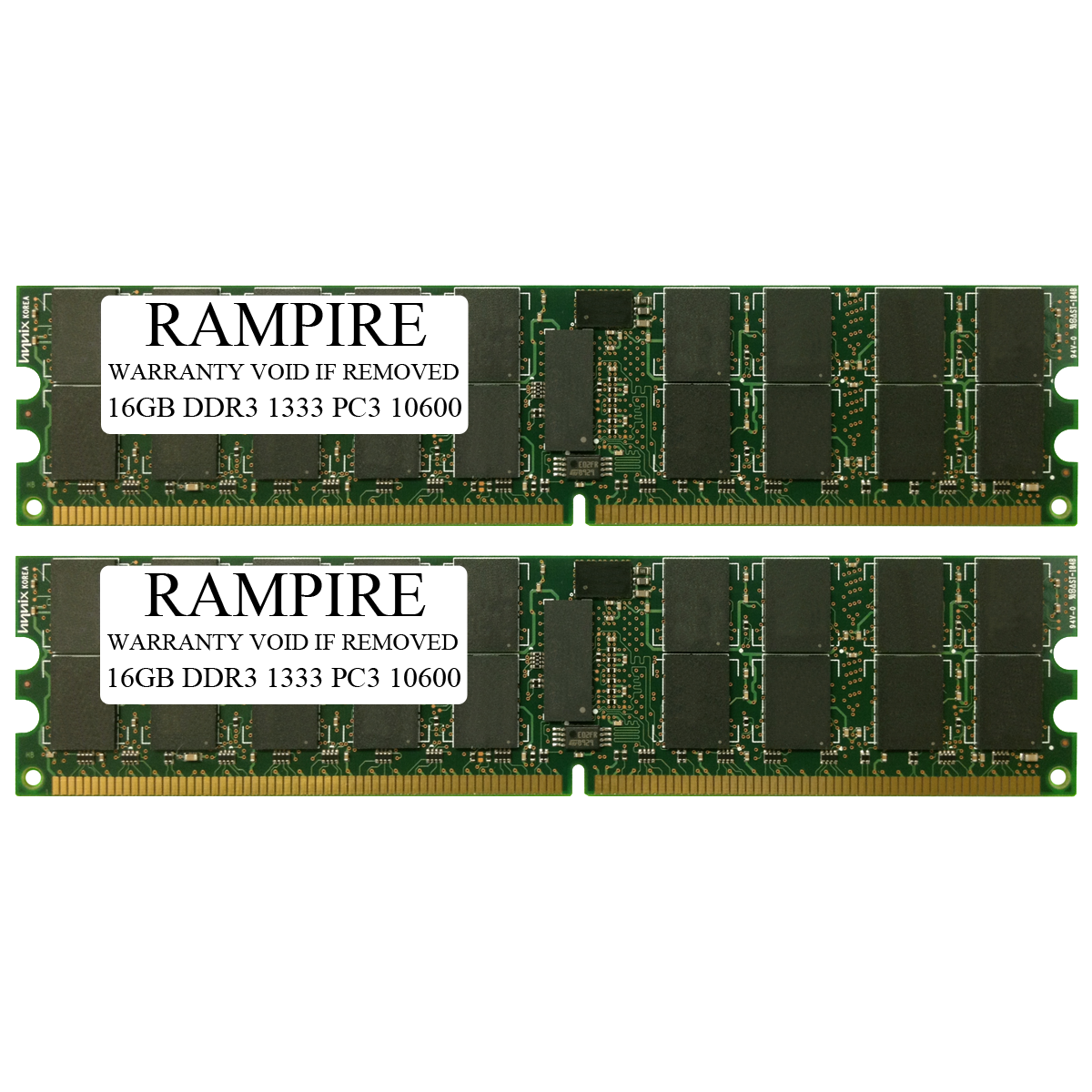 RAMPIRE 32GB (2 x 16GB) DDR3 1333 (PC3 10600) 240-Pin SDRAM 4Rx4 Standard Profile 1.35V ECC Registered Server Memory