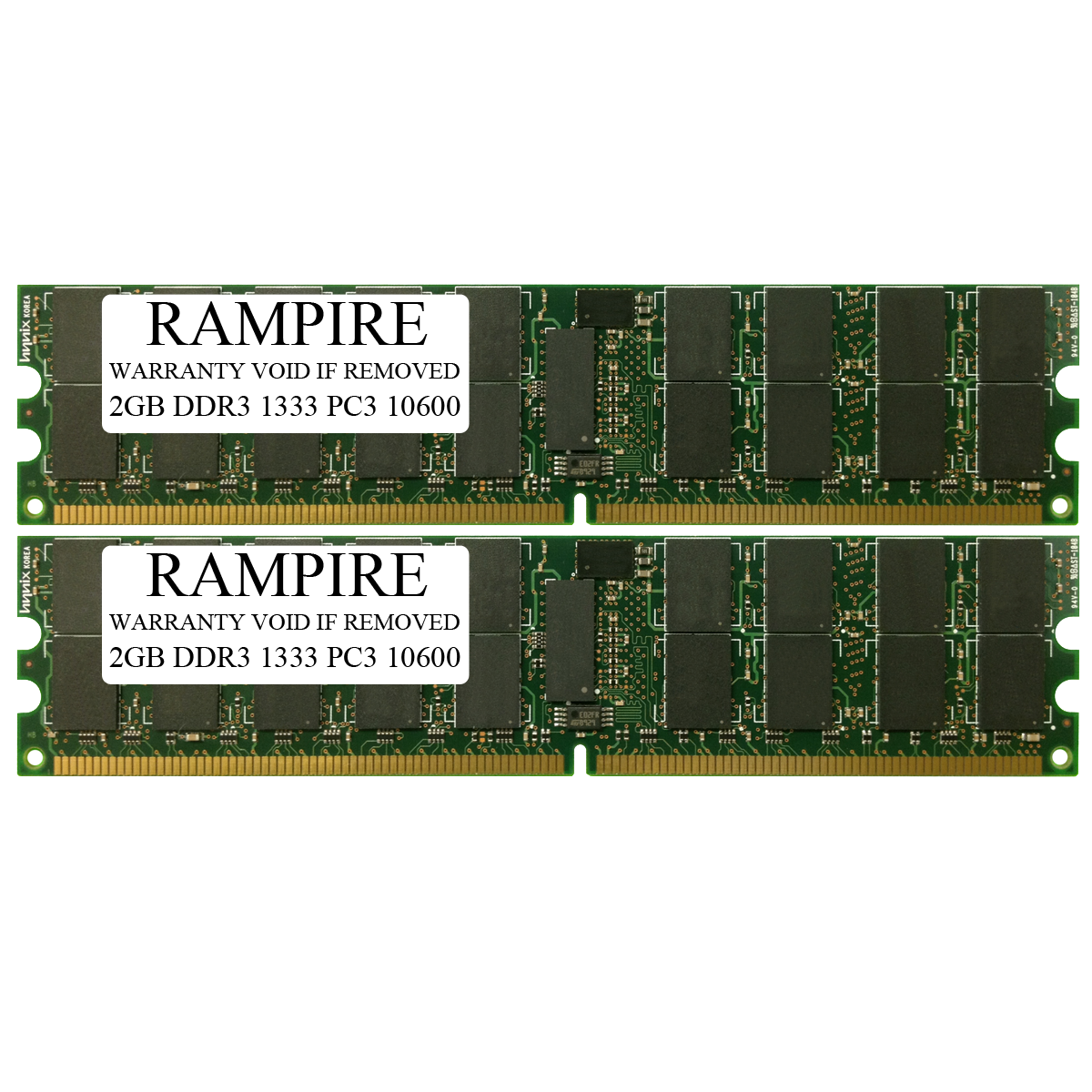 RAMPIRE 4GB (2 x 2GB) DDR3 1333 (PC3 10600) 240-Pin SDRAM 2Rx8 Standard Profile 1.5V ECC Registered Server Memory