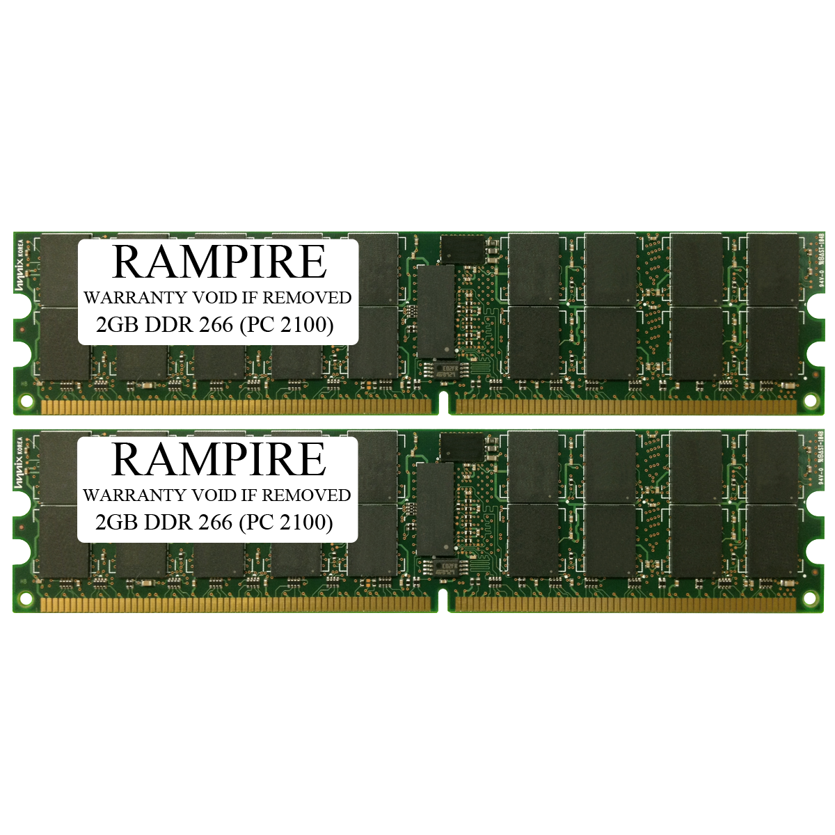 RAMPIRE 4GB (2 x 2GB) DDR 266 (PC 2100) 184-Pin SDRAM 2Rx4 Standard Profile 2.5V ECC Registered Server Memory