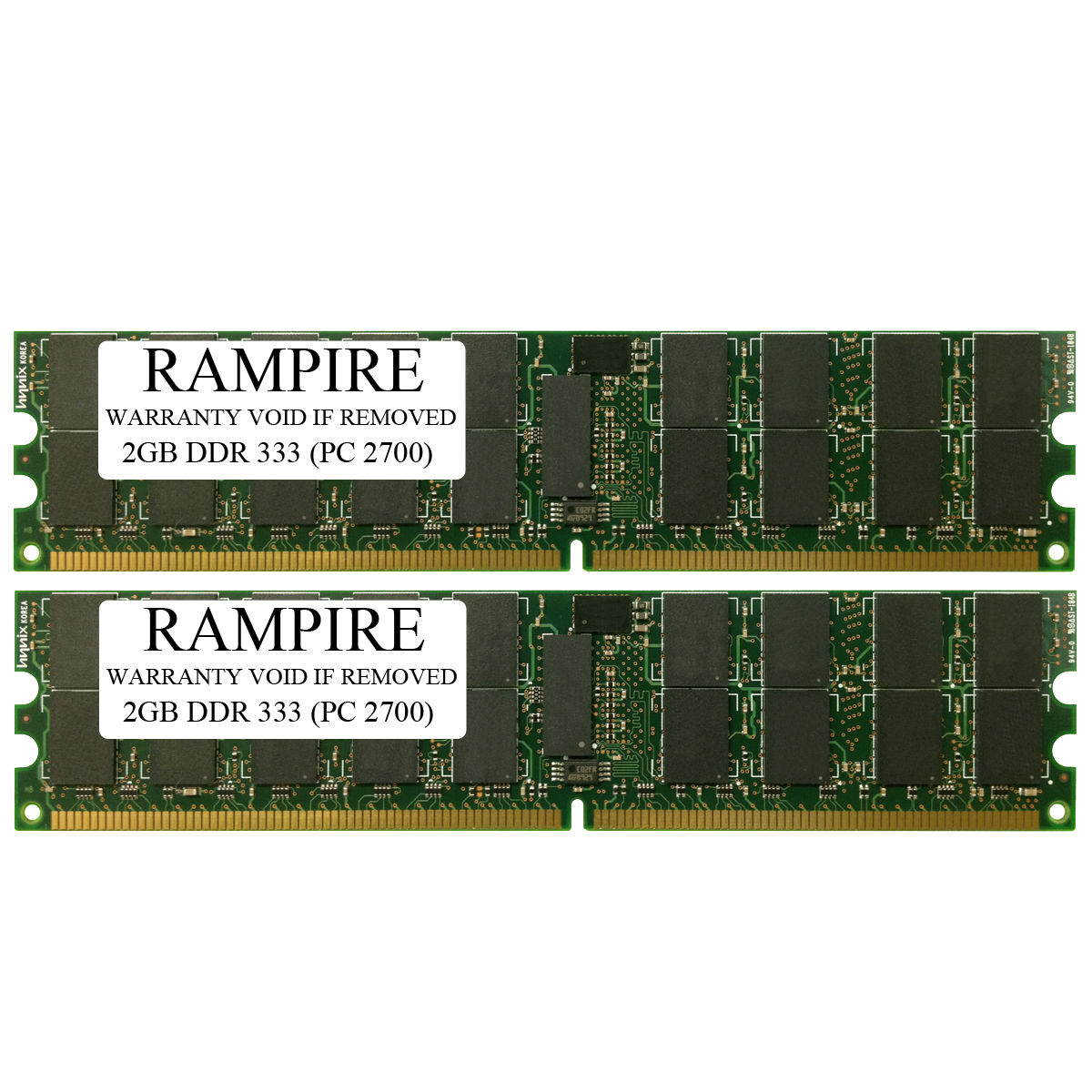 RAMPIRE 4GB (2 x 2GB) DDR 333 (PC 2700) 184-Pin SDRAM 2Rx4 Standard Profile 2.5V ECC Registered Server Memory