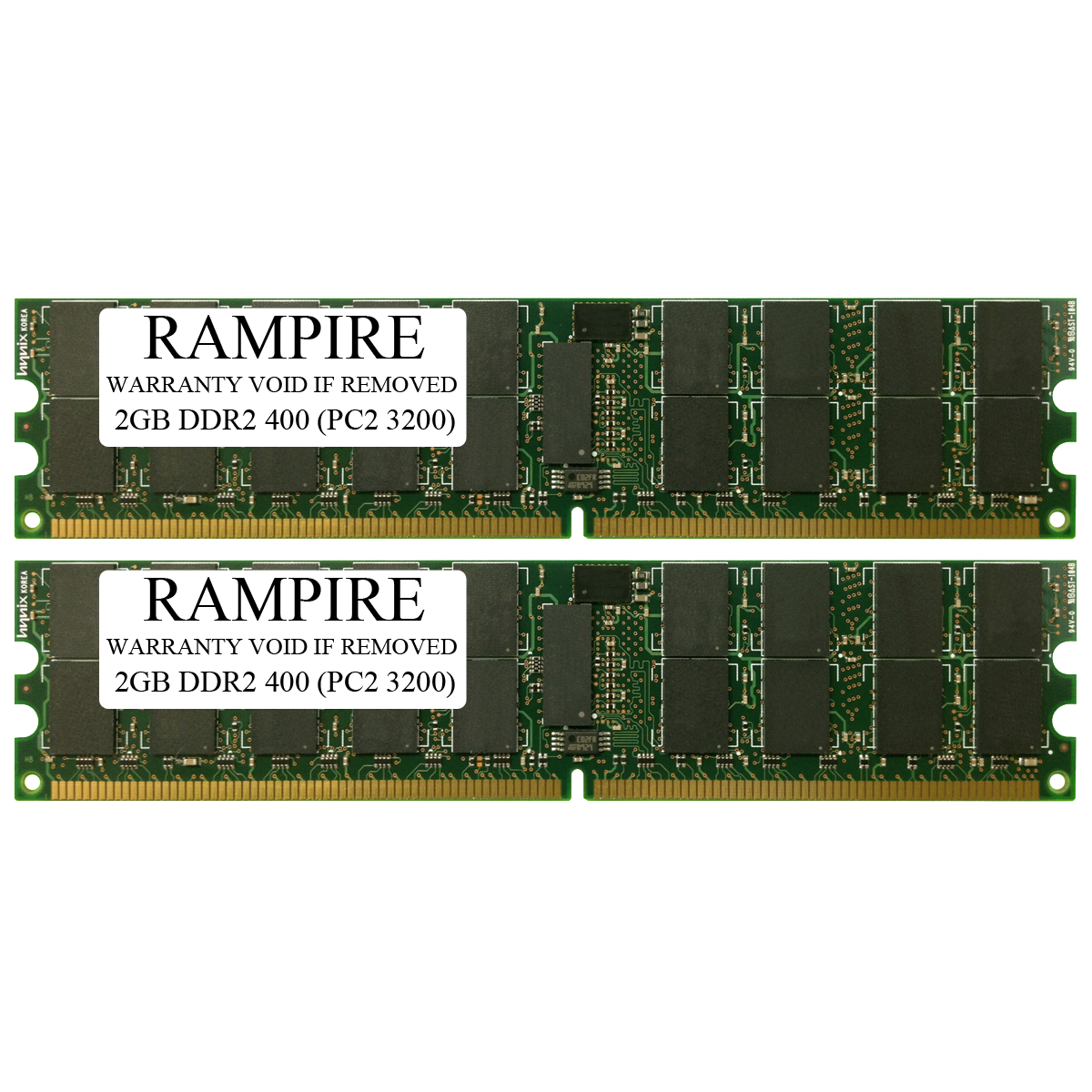 RAMPIRE 4GB (2 x 2GB) DDR2 400 (PC2 3200) 240-Pin SDRAM 2Rx4 Standard Profile 1.8V ECC Registered Server Memory