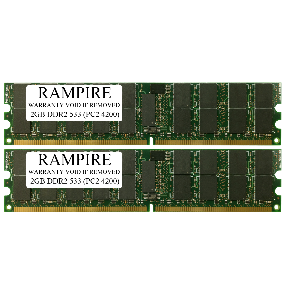 RAMPIRE 4GB (2 x 2GB) DDR2 533 (PC2 4200) 240-Pin SDRAM 1Rx4 Standard Profile 1.8V ECC Registered Server Memory