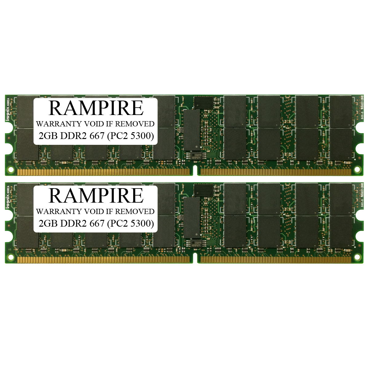 RAMPIRE 4GB (2 x 2GB) DDR2 667 (PC2 5300) 240-Pin SDRAM 1Rx4 Standard Profile 1.8V ECC Registered Server Memory