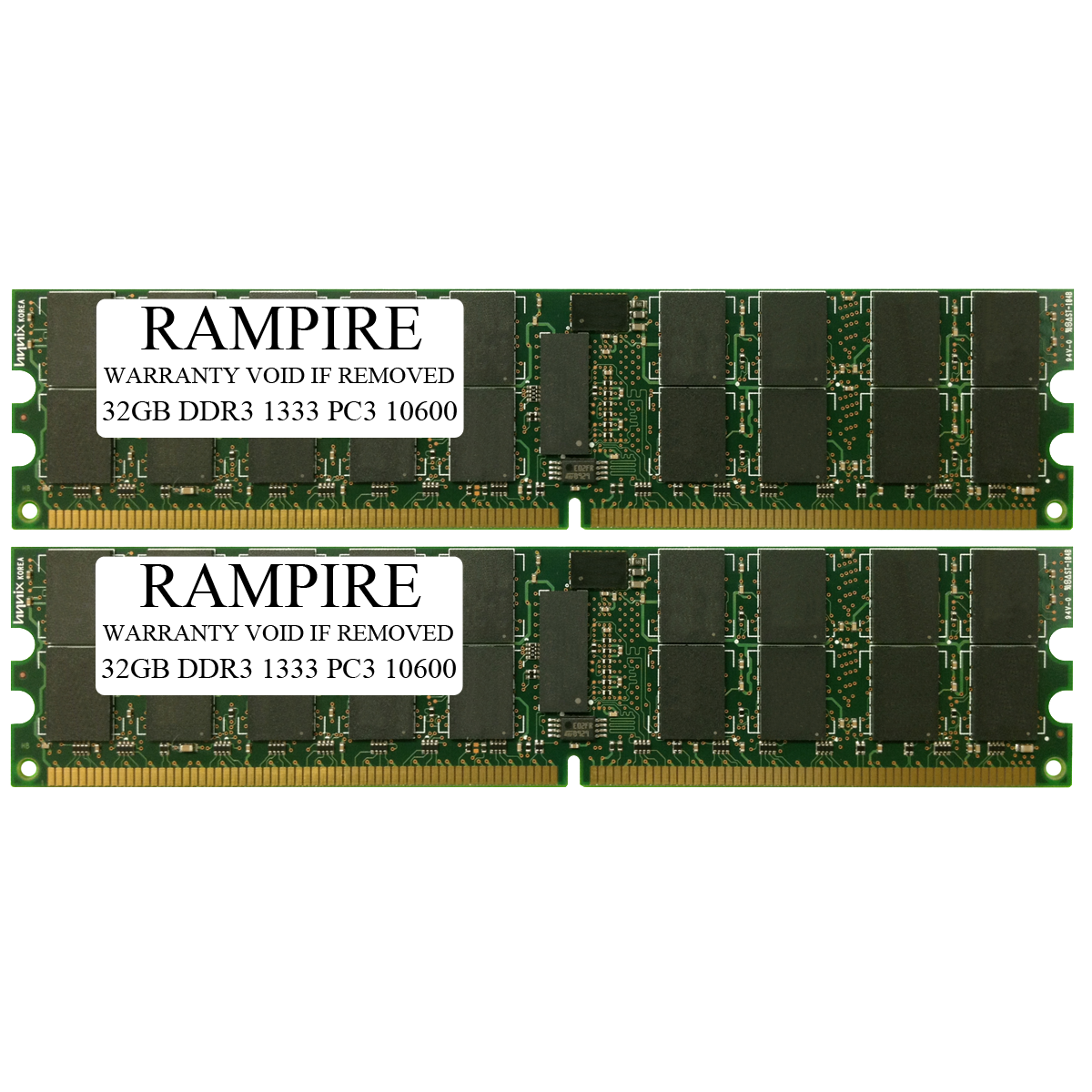RAMPIRE 64GB (2 x 32GB) DDR3 1333 (PC3 10600) 240-Pin SDRAM 4Rx4 Standard Profile 1.35V ECC Registered Server Memory