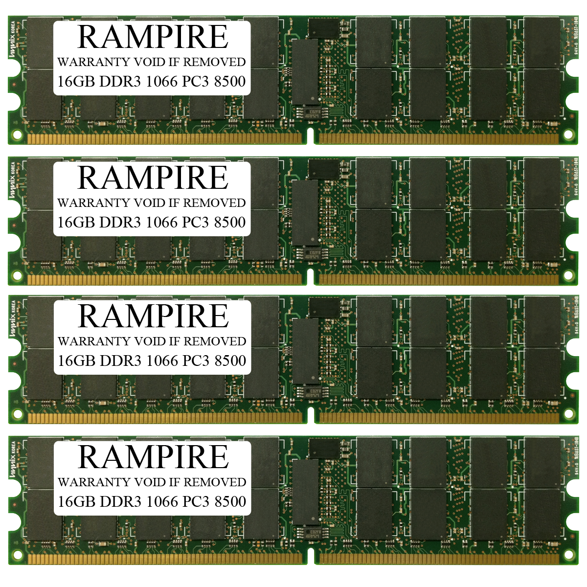 RAMPIRE 64GB (4 x 16GB) DDR3 1066 (PC3 8500) 240-Pin SDRAM 4Rx4 Standard Profile 1.35V ECC Registered Server Memory