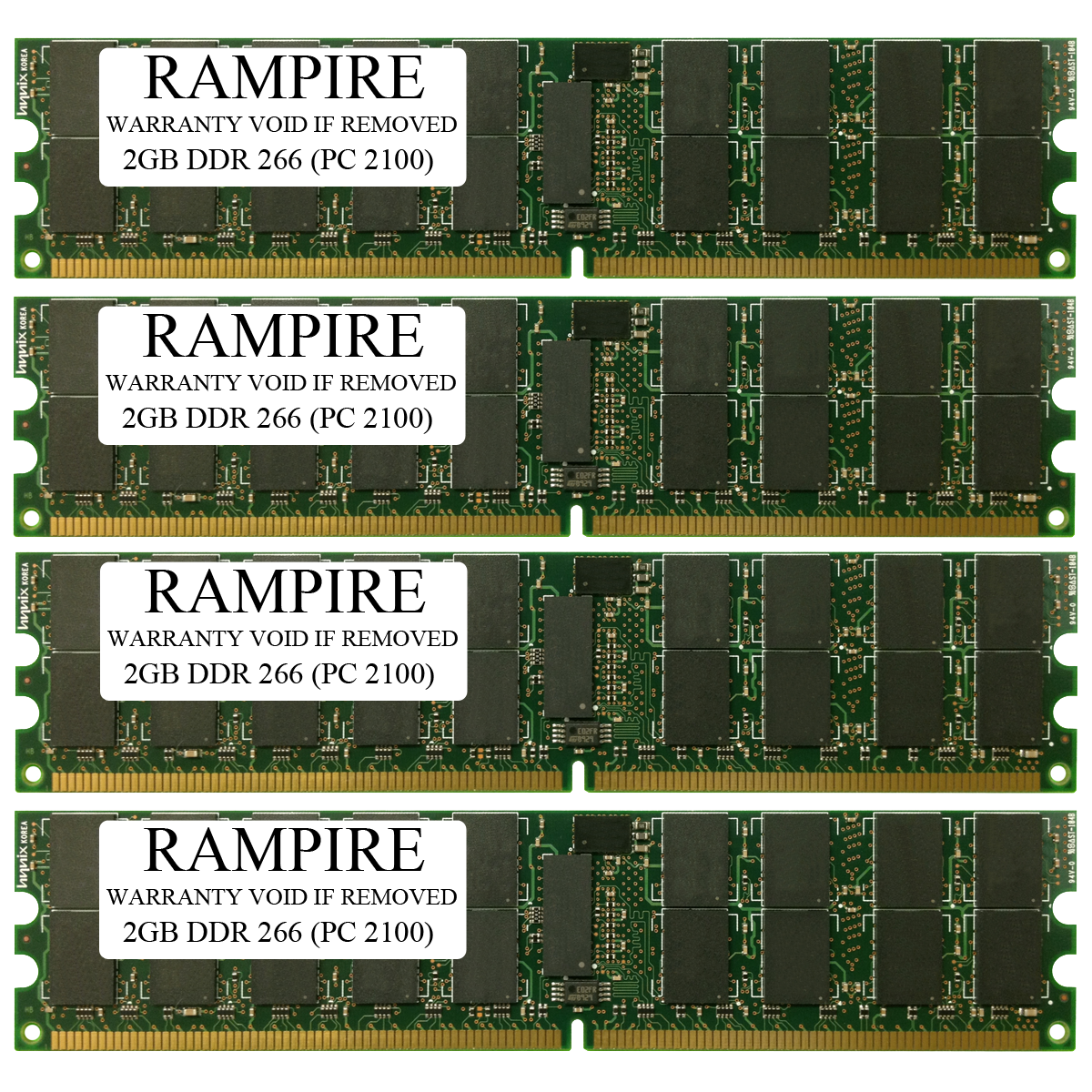 RAMPIRE 8GB (4 x 2GB) DDR 266 (PC 2100) 184-Pin SDRAM 2Rx4 Standard Profile 2.5V ECC Registered Server Memory