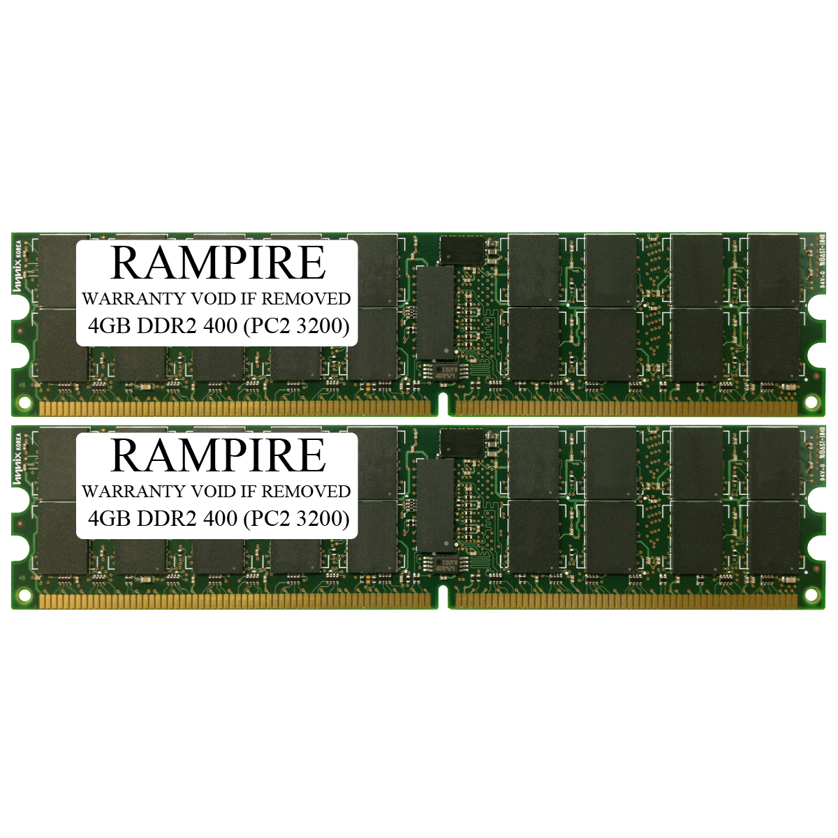 RAMPIRE 8GB (2 x 4GB) DDR2 400 (PC2 3200) 240-Pin SDRAM 2Rx4 Standard Profile 1.8V ECC Registered Server Memory
