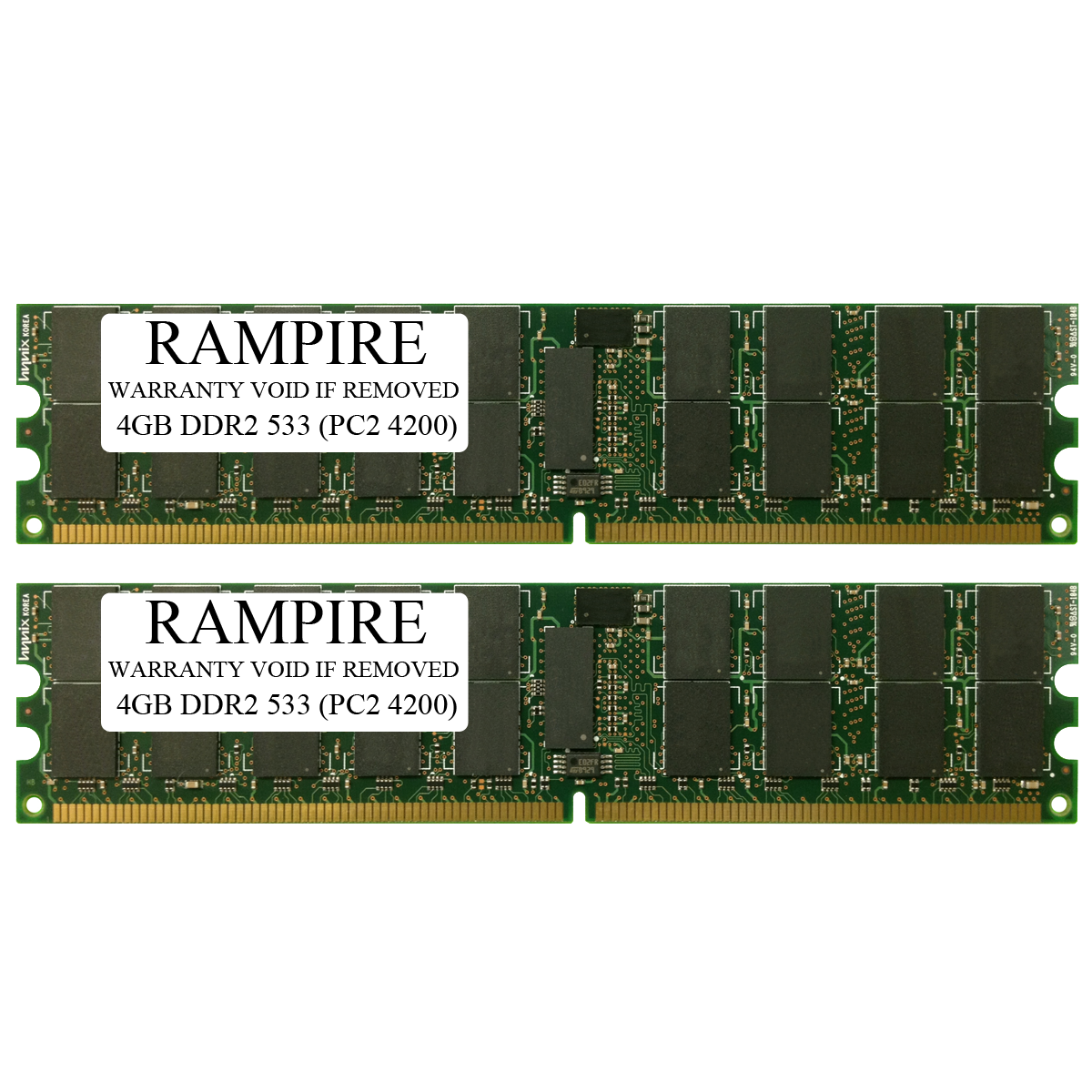 RAMPIRE 8GB (2 x 4GB) DDR2 533 (PC2 4200) 240-Pin SDRAM 2Rx4 Standard Profile 1.8V ECC Registered Server Memory