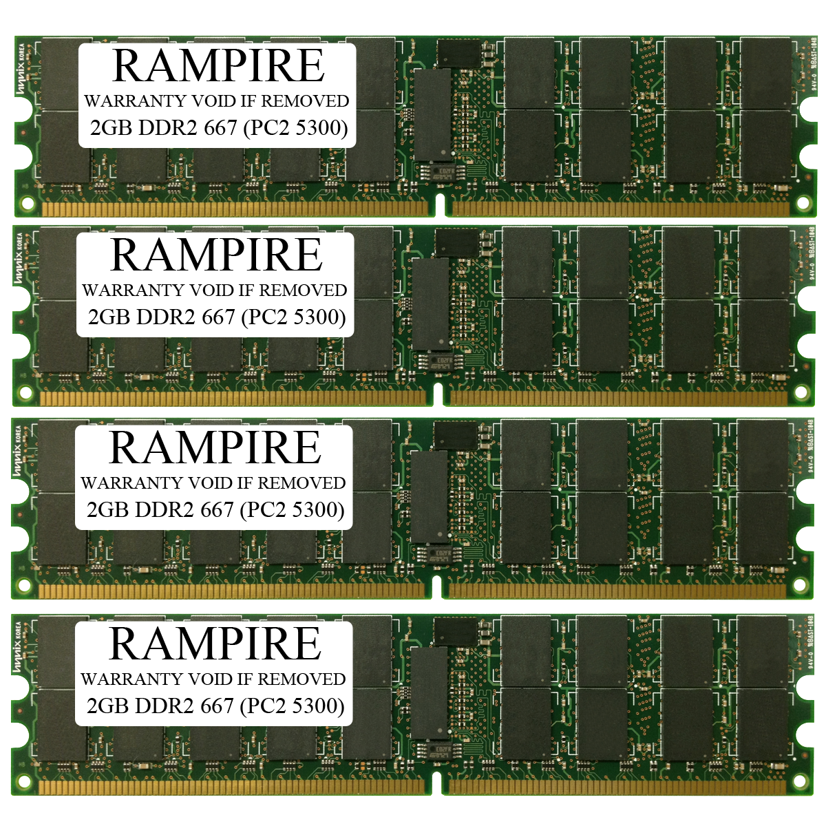 RAMPIRE 8GB (4 x 2GB) DDR2 667 (PC2 5300) 240-Pin SDRAM 1Rx4 Standard Profile 1.8V ECC Registered Server Memory