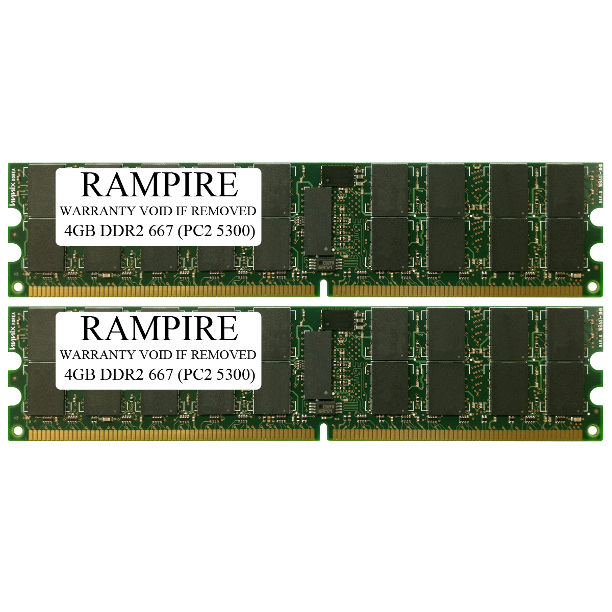 RAMPIRE 8GB (2 x 4GB) DDR2 667 (PC2 5300) 240-Pin SDRAM 2Rx4 Standard Profile 1.8V ECC Registered Server Memory