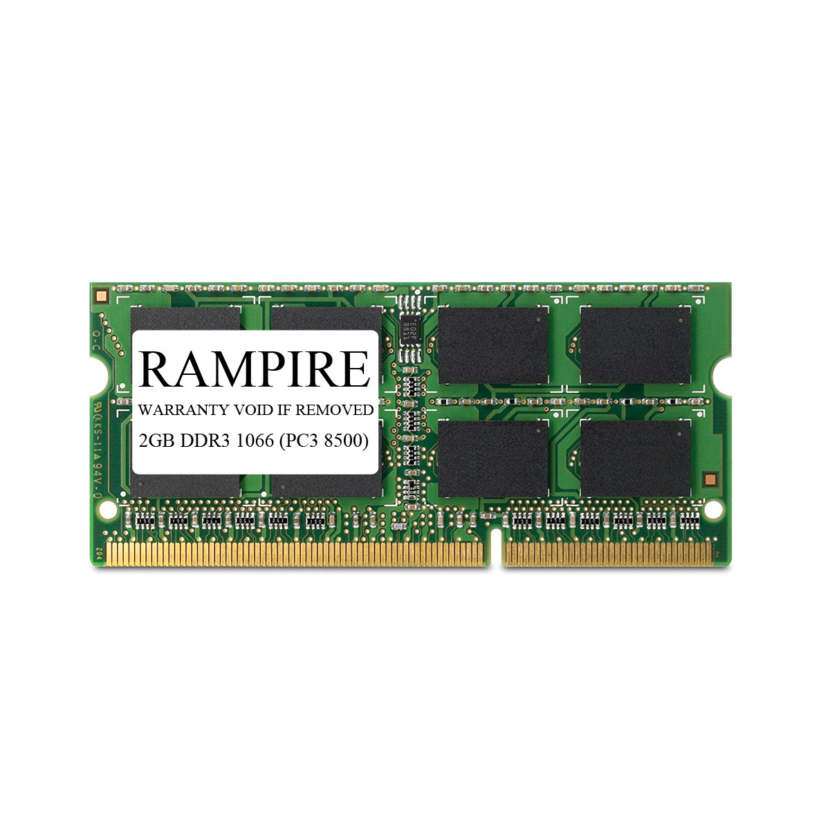 RAMPIRE 2GB DDR3 1066 (PC3 8500) 204-Pin DDR3 SO-DIMM 1.5V 2Rx8 Non-ECC Unregistered Memory for Laptop/Notebook PC and Mac