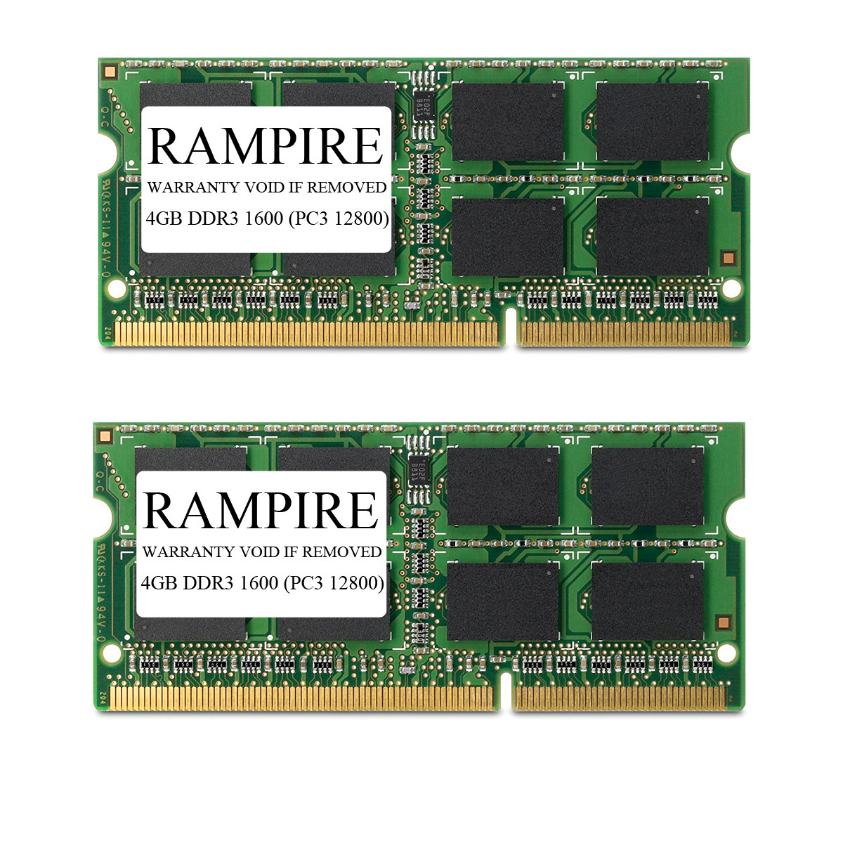 RAMPIRE 8GB (2 x 4GB) DDR3 1600 (PC3 12800) 204-Pin DDR3 SO-DIMM 1.5V 2Rx8 Non-ECC Unregistered Memory for Laptop/Notebook PC and Mac