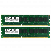 RAMPIRE 2GB (2 x 1GB) DDR 400 (PC 3200) 184-Pin SDRAM 2Rx8 Standard Profile 2.5V ECC Unregistered Server Memory