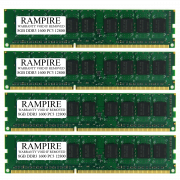 RAMPIRE 32GB (4 x 8GB) DDR3 1600 (PC3 12800) 240-Pin SDRAM 2Rx8 Standard Profile 1.35V ECC Unregistered Server Memory