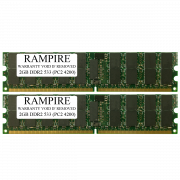 RAMPIRE 4GB (2 x 2GB) DDR2 533 (PC2 4200) 240-Pin SDRAM 2Rx8 Standard Profile 1.8V ECC Unregistered Server Memory