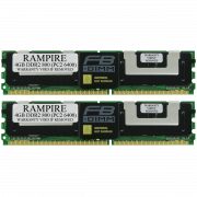 RAMPIRE 8GB (2 x 4GB) DDR2 800 (PC2 6400) 240-Pin SDRAM 2Rx4 Standard Profile 1.8V ECC Fully Buffered Server Memory