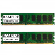 RAMPIRE 4GB (2 x 2GB) DDR2 800 (PC2 6400) 240-Pin DDR2 SDRAM 1.8V 2Rx8 Non-ECC UDIMM Memory for Desktop PC