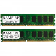 RAMPIRE 8GB (2 x 4GB) DDR2 667 (PC2 5400) 240-Pin DDR2 SDRAM 1.8V 2Rx8 Non-ECC UDIMM Memory for Desktop PC