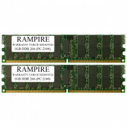 RAMPIRE 2GB (2 x 1GB) DDR 266 (PC 2100) 184-Pin SDRAM 2Rx4 Standard Profile 2.5V ECC Registered Server Memory