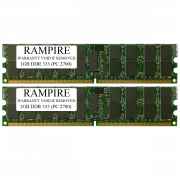 RAMPIRE 2GB (2 x 1GB) DDR 333 (PC 2700) 184-Pin SDRAM 2Rx4 Standard Profile 2.5V ECC Registered Server Memory
