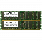 RAMPIRE 2GB (2 x 1GB) DDR2 400 (PC2 3200) 240-Pin SDRAM 1Rx4 Standard Profile 1.8V ECC Registered Server Memory