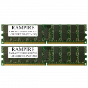 RAMPIRE 2GB (2 x 1GB) DDR2 533 (PC2 4200) 240-Pin SDRAM 1Rx4 Standard Profile 1.8V ECC Registered Server Memory