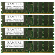 RAMPIRE 32GB (4 x 8GB) DDR3 1600 (PC3 12800) 240-Pin SDRAM 1Rx4 Standard Profile 1.35V ECC Registered Server Memory