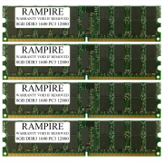 RAMPIRE 32GB (4 x 8GB) DDR3 1600 (PC3 12800) 240-Pin SDRAM 2Rx4 Standard Profile 1.5V ECC Registered Server Memory