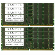 RAMPIRE 32GB (8 x 4GB) DDR2 533 (PC2 4200) 240-Pin SDRAM 2Rx4 Standard Profile 1.8V ECC Registered Server Memory