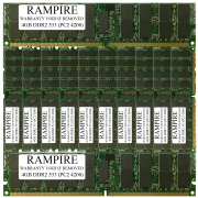 RAMPIRE 48GB (12 x 4GB) DDR2 533 (PC2 4200) 240-Pin SDRAM 2Rx4 Standard Profile 1.8V ECC Registered Server Memory