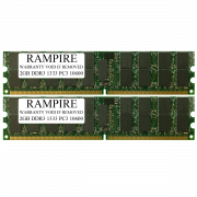 RAMPIRE 4GB (2 x 2GB) DDR3 1333 (PC3 10600) 240-Pin SDRAM 2Rx8 Standard Profile 1.5V ECC Registered Server Memory
