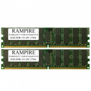 RAMPIRE 4GB (2 x 2GB) DDR 333 (PC 2700) 184-Pin SDRAM 2Rx4 Standard Profile 2.5V ECC Registered Server Memory